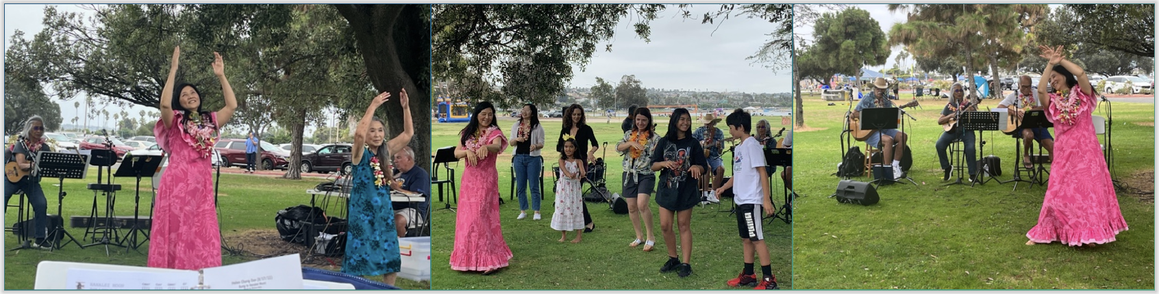 Dancing and teaching kids hula